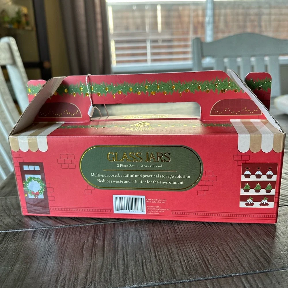 Gourmet Kitchen Cupcake Jars / Containers Set - Red and Clear Glass - Picture 5 of 6